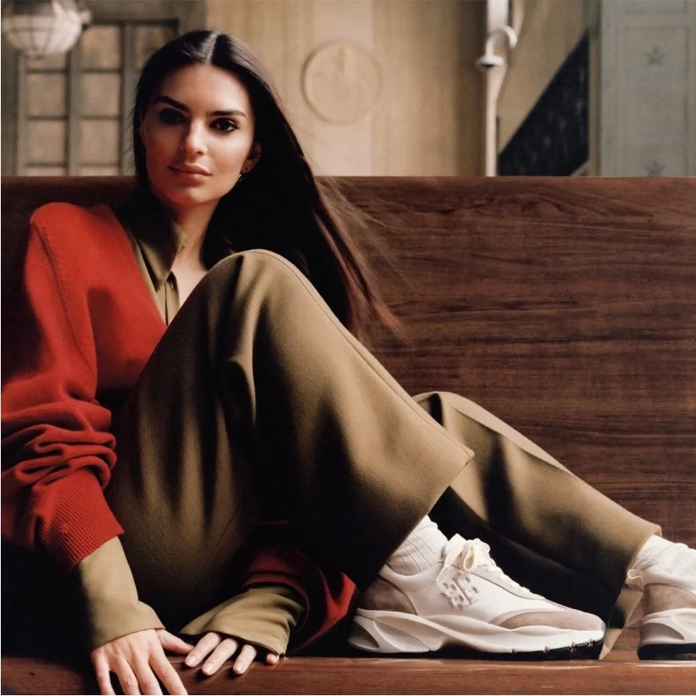 Tory Burch Cream and Taupe Platform Sneakers